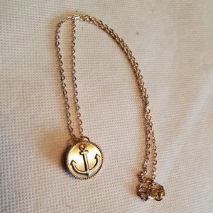 16" Gold Tone Anchor Nautical Pendant Necklace NWT